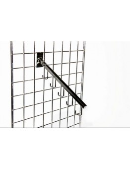 Gridwall Five Hook Waterfall Arm - Chrome