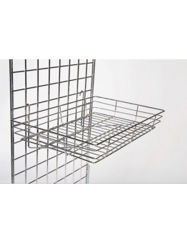 Gridwall Heavy Duty Basket - Chrome