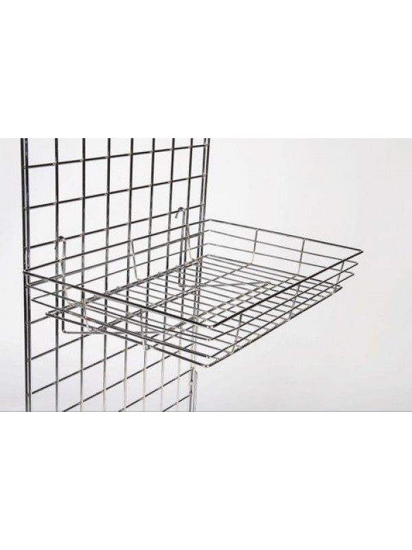 Gridwall Heavy Duty Basket - Chrome