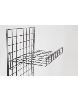 Gridwall Flat Shelf With Lip - Chrome