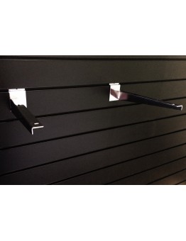 Slatwall Woodshelf Bracket (Pair) 150mm  - Chrome